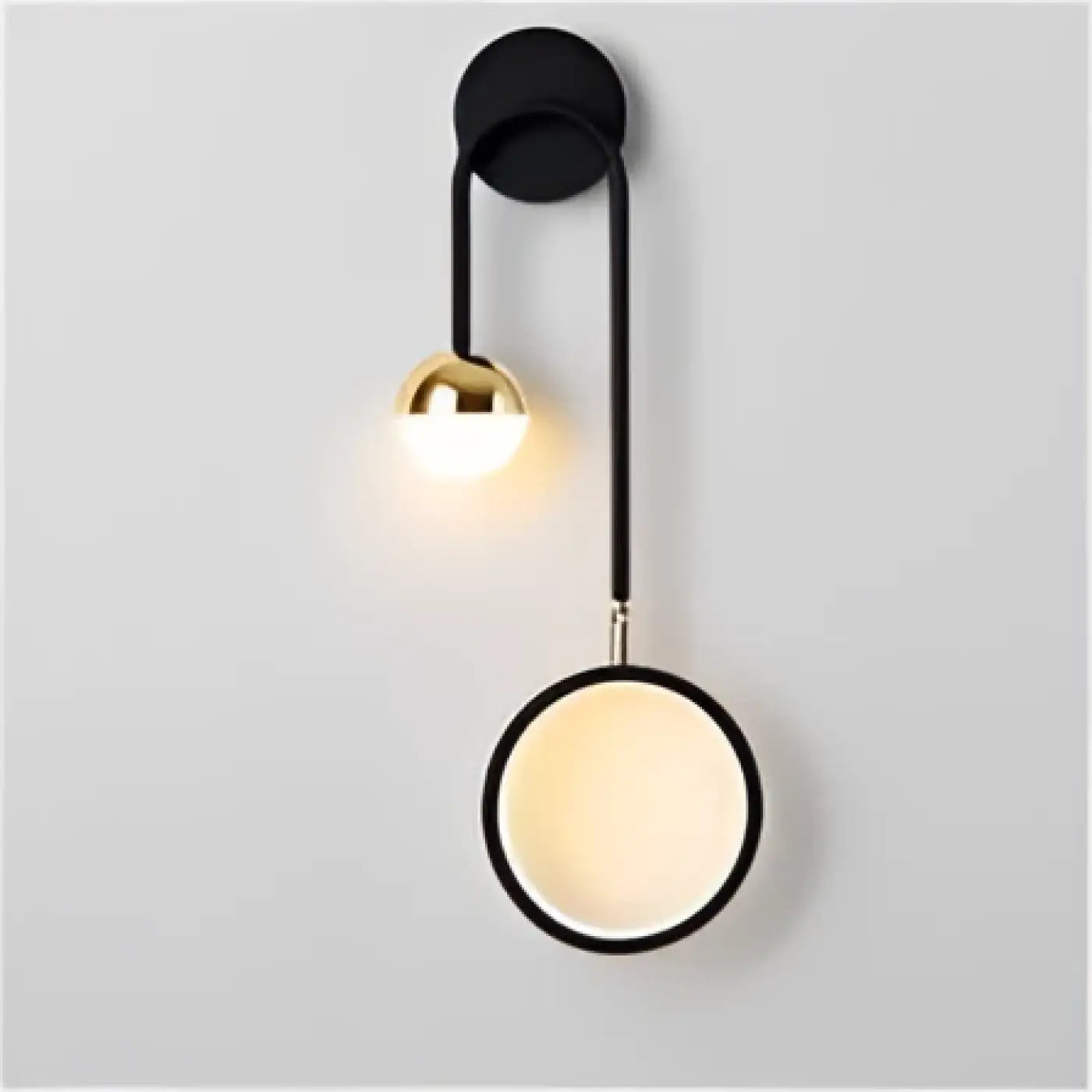Applique murale LED métal doré et noir double source — vue 1