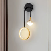 Applique murale LED métal doré et noir double source — vue 2