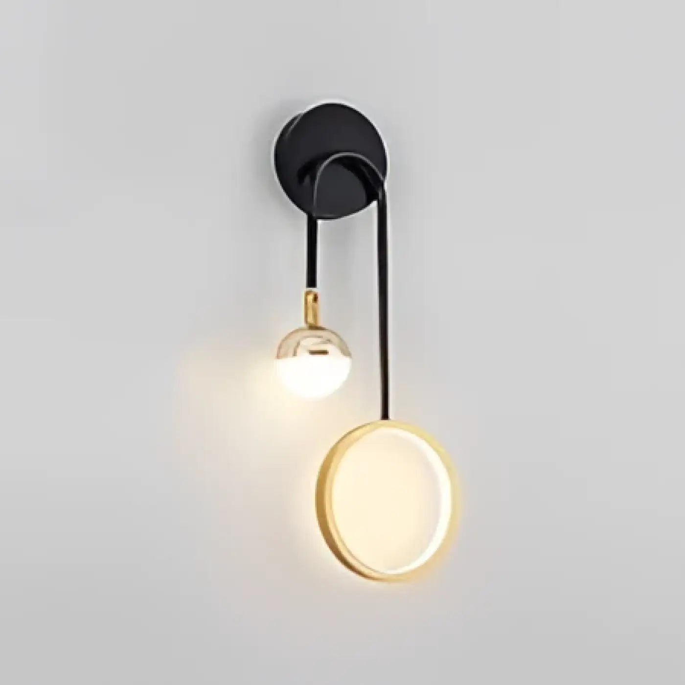 Applique murale LED métal doré et noir double source — vue 3