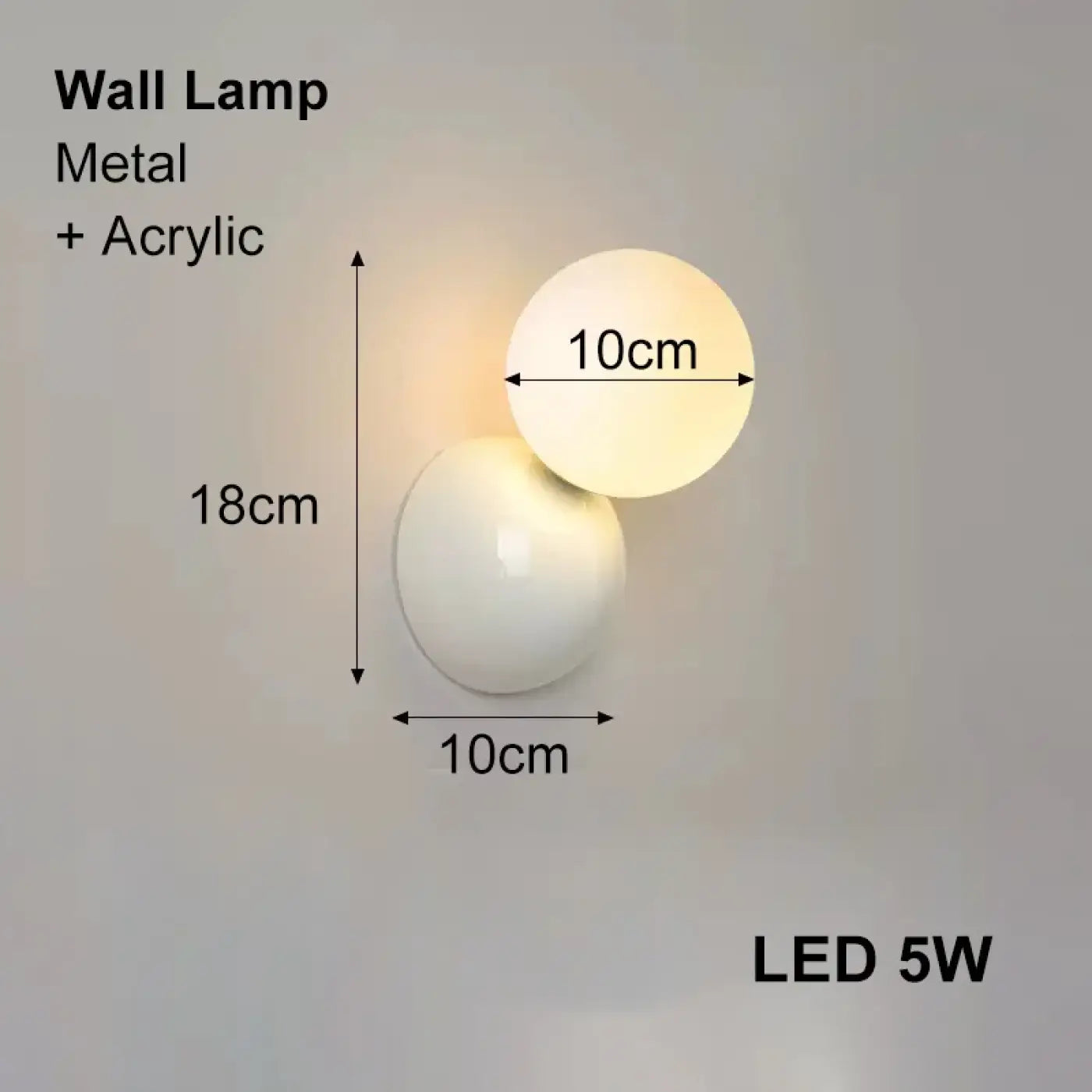 Applique murale LED métal et acrylique à intensité réglable — vue 8