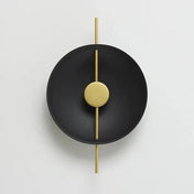 Applique murale LED métal noir et doré cercles concentriques — vue 1