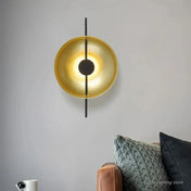 Applique murale LED métal noir et doré cercles concentriques — vue 2