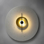 Applique murale LED métal noir et doré cercles concentriques — vue 3