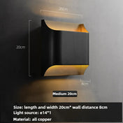 Applique murale LED métal noir et doré culot E14 4 tailles — vue 14