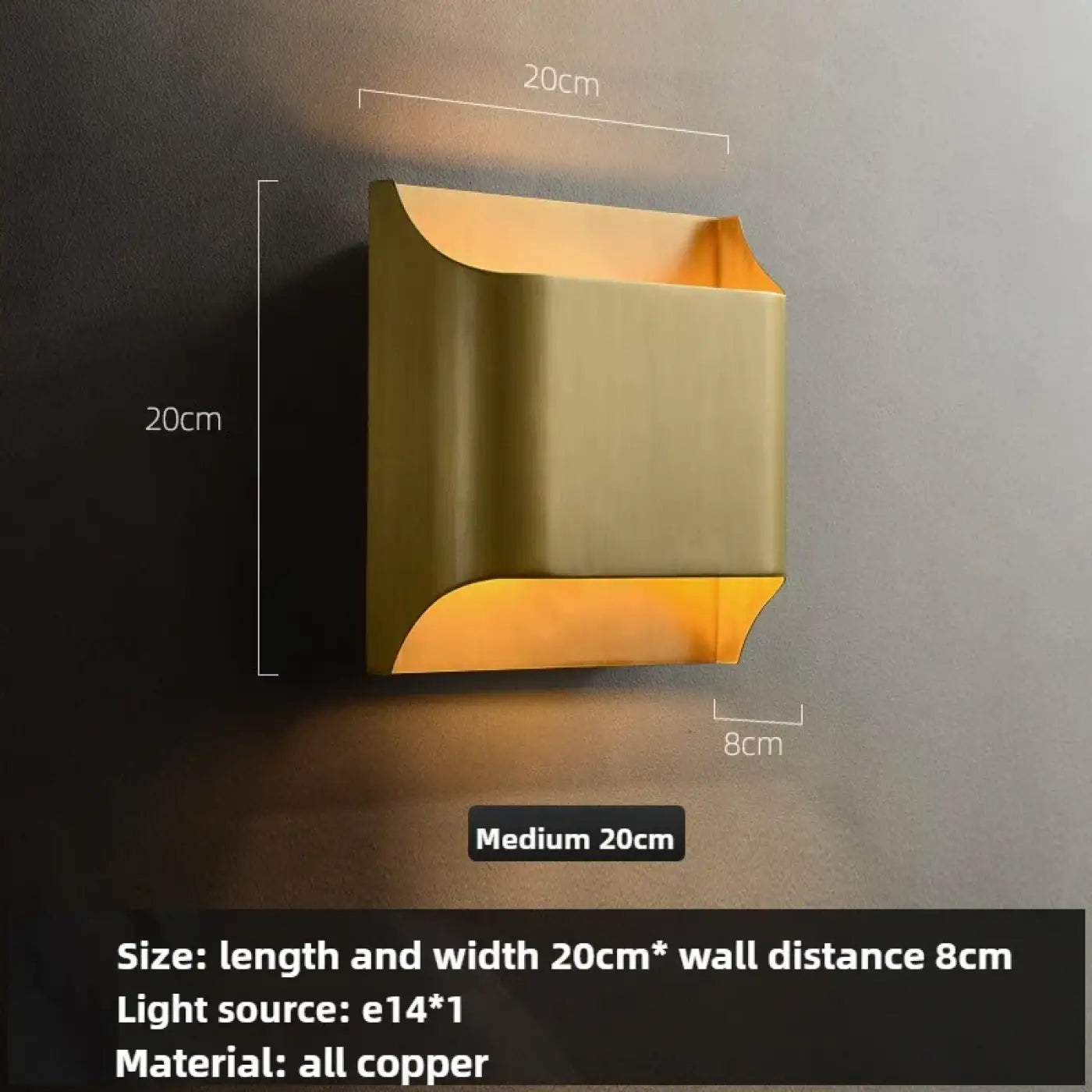 Applique murale LED métal noir et doré culot E14 4 tailles — vue 16