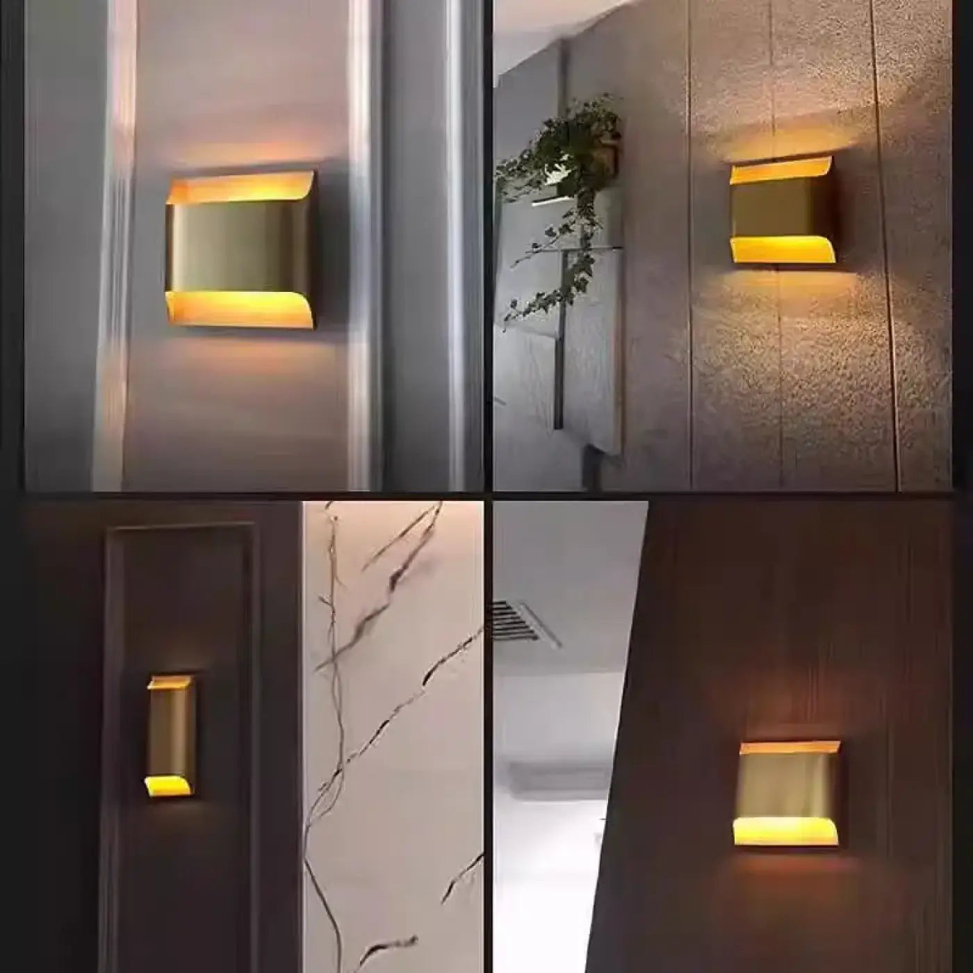 Applique murale LED métal noir et doré culot E14 4 tailles — vue 5