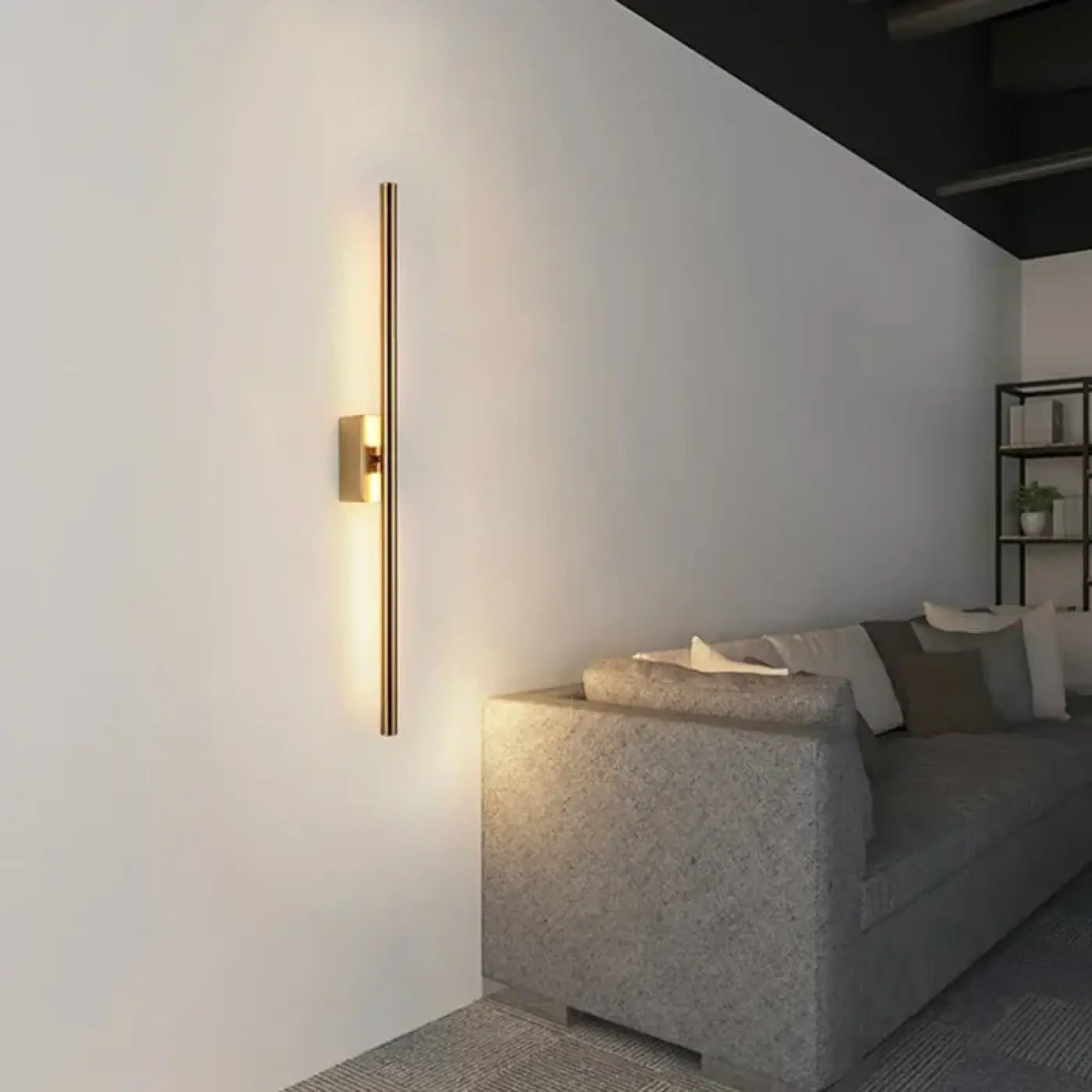 Applique murale LED métal noir et doré en trois hauteurs — vue 1
