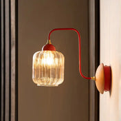 Applique murale LED minimaliste en verre et support bois — vue 4