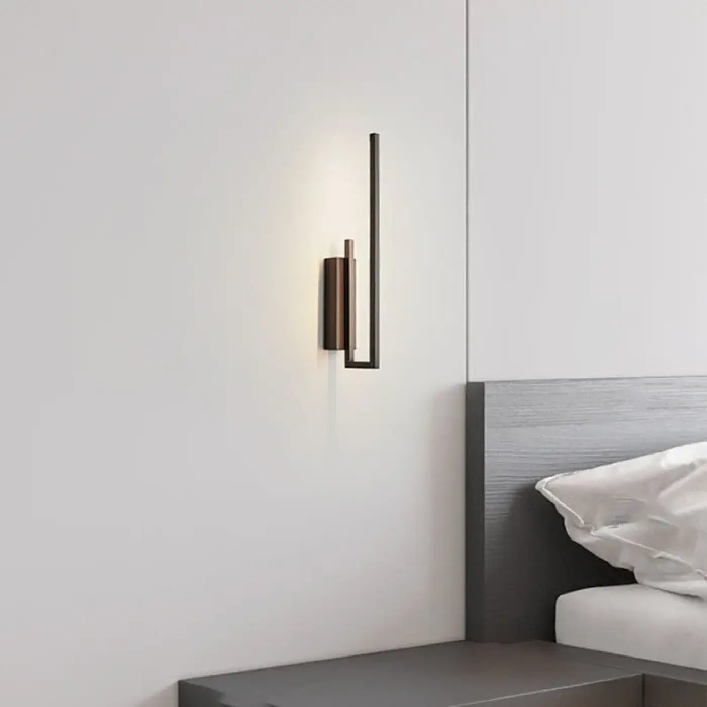Applique murale LED minimaliste métal noir et doré 2 feux — vue 3