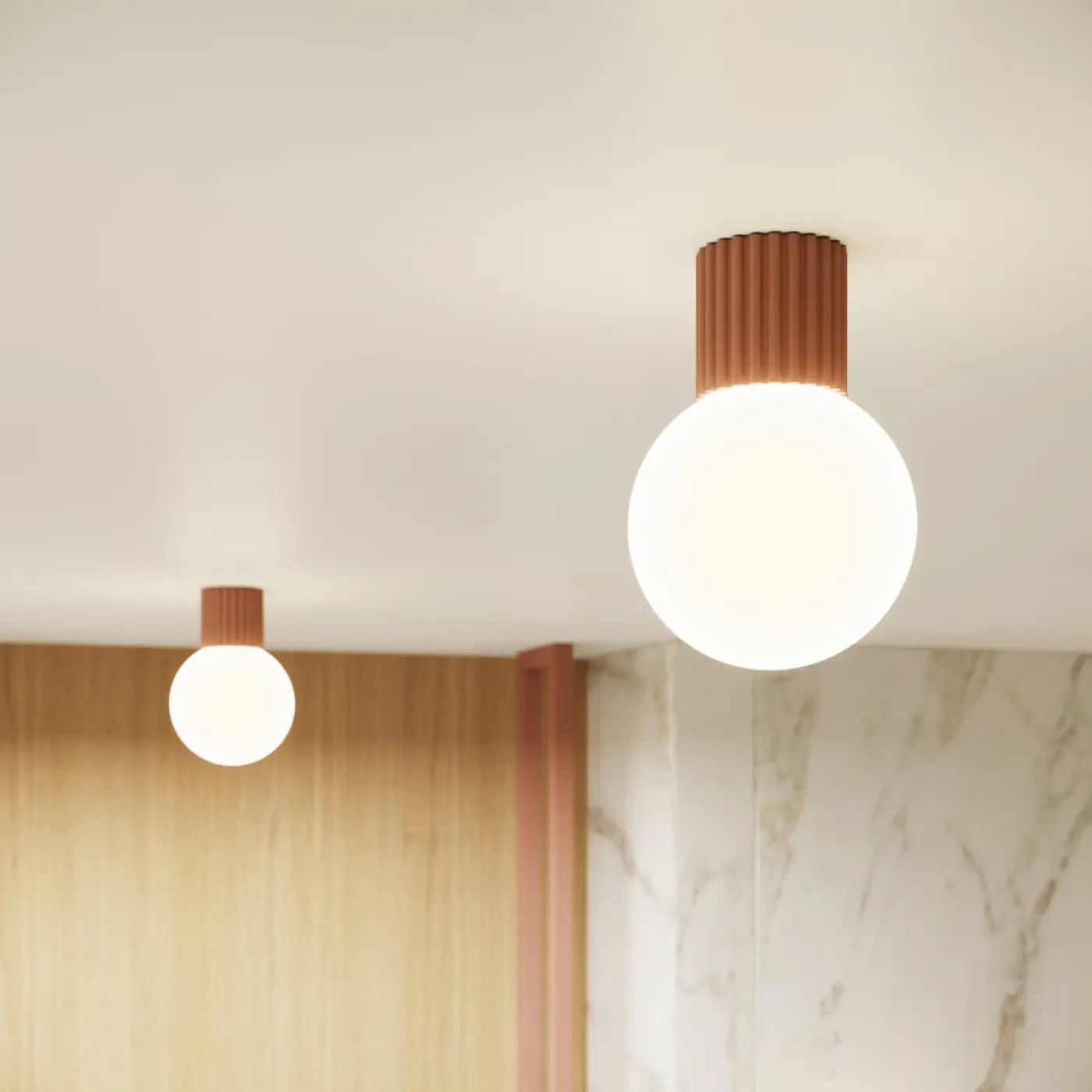 Applique murale LED moka globe opalin blanc chaud — vue 9