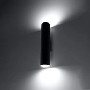 Applique murale LED noire 2 lumières en acier tubulaire — vue 1