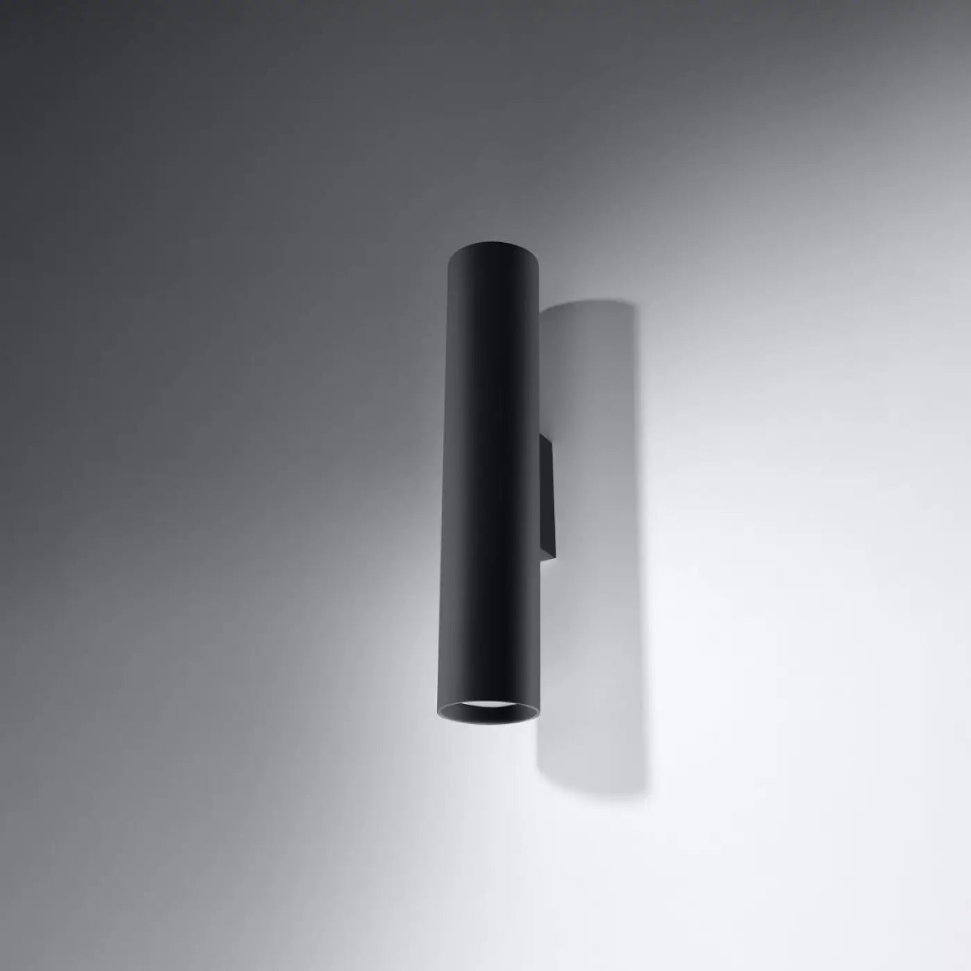 Applique murale LED noire 2 lumières en acier tubulaire — vue 2