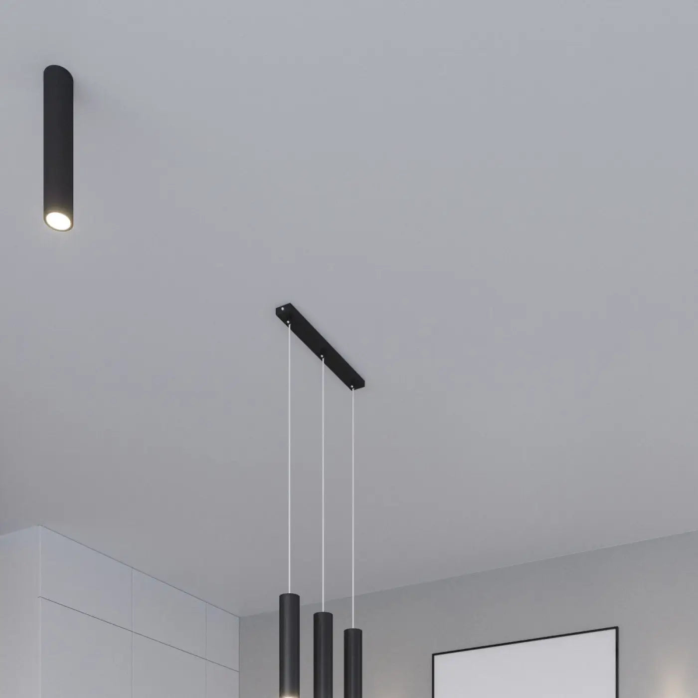 Applique murale LED noire 2 lumières en acier tubulaire — vue 4
