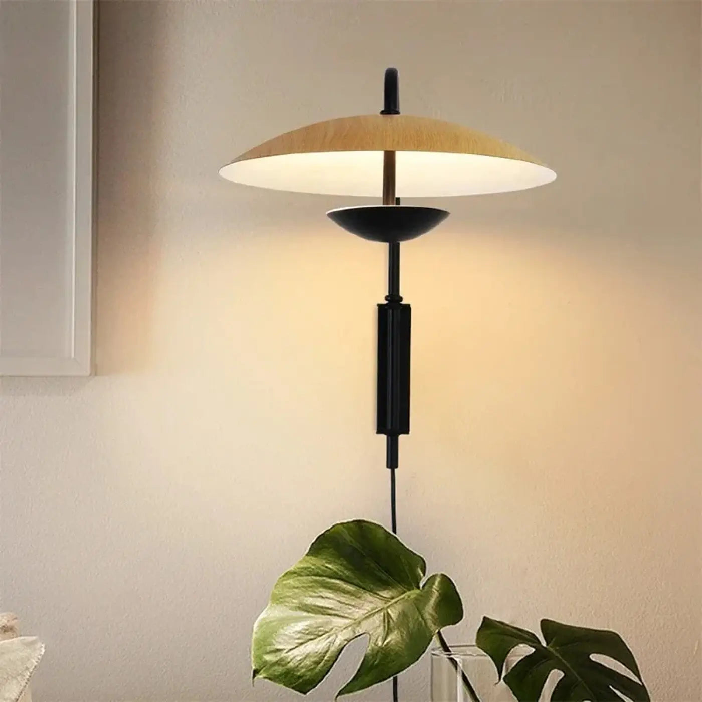 Applique murale LED noire à abat-jour rond vintage — vue 3