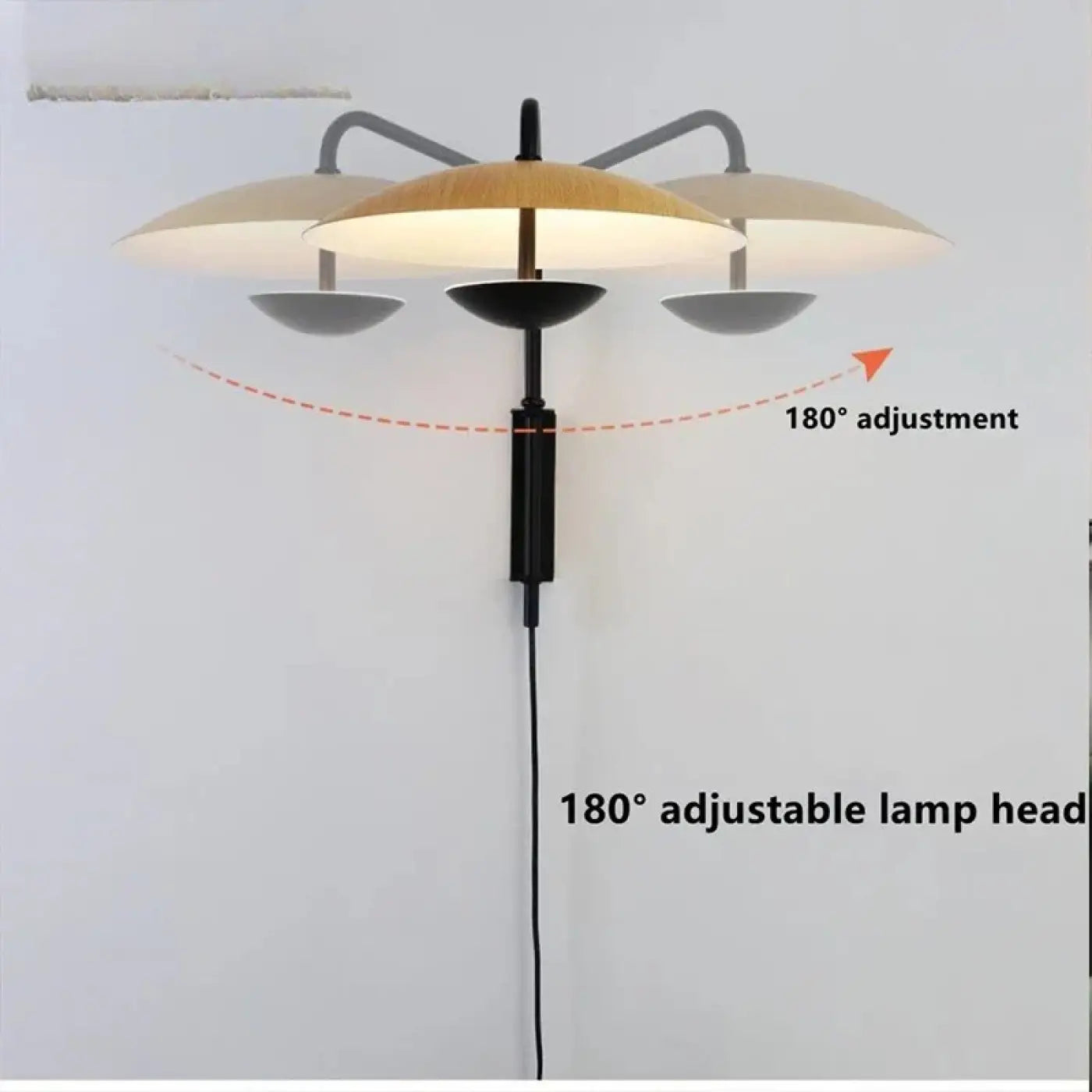 Applique murale LED noire à abat-jour rond vintage — vue 4