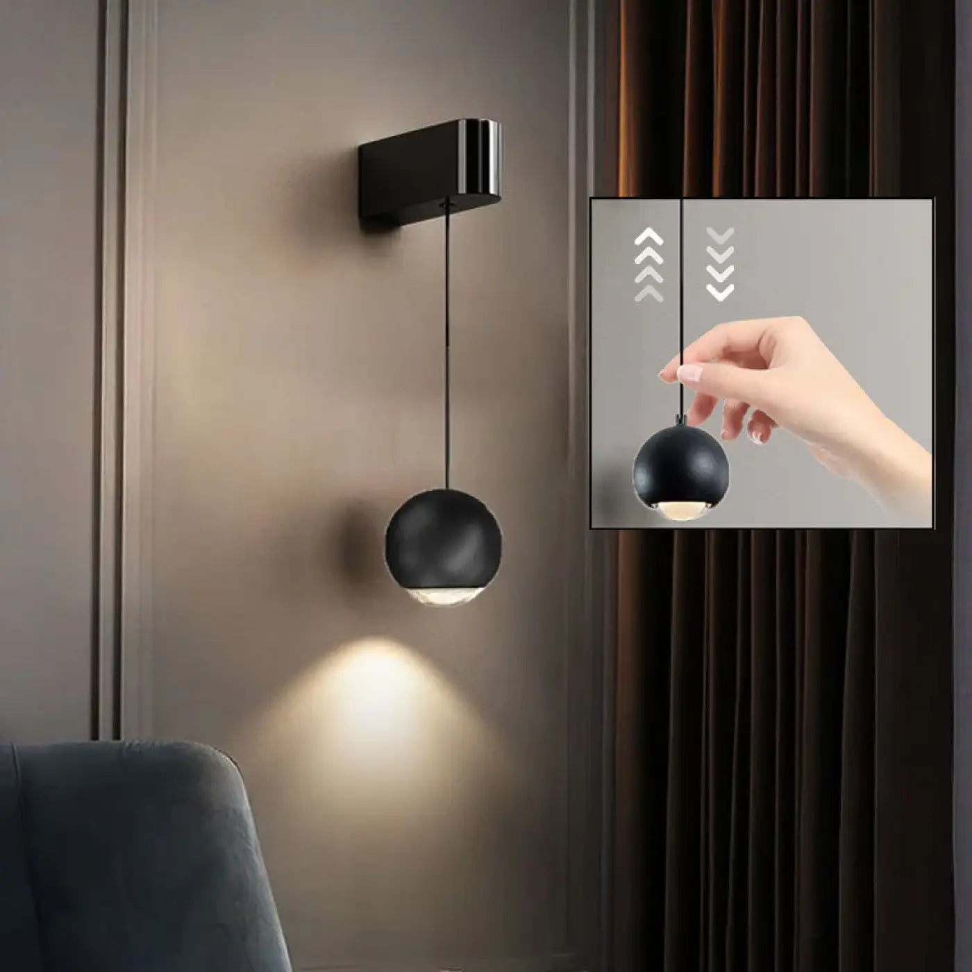 Applique murale LED noire acrylique trois températures — vue 3