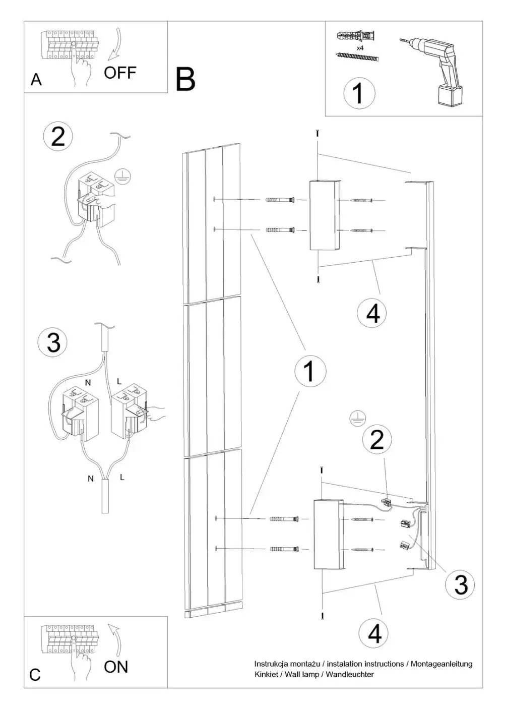 Applique murale LED noire aluminium verticale — vue 11