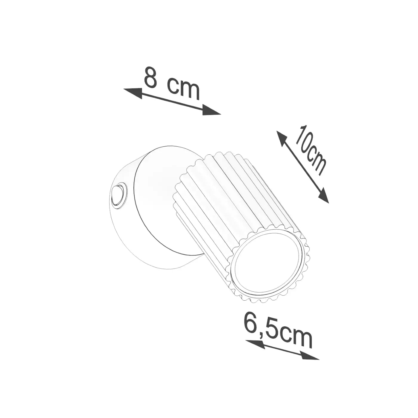 Applique murale LED noire avec interrupteur en aluminium — vue 10