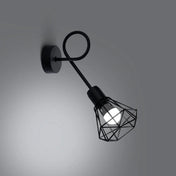 Applique murale LED noire cage géométrique style industriel — vue 1