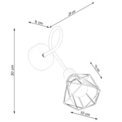 Applique murale LED noire cage géométrique style industriel — vue 8