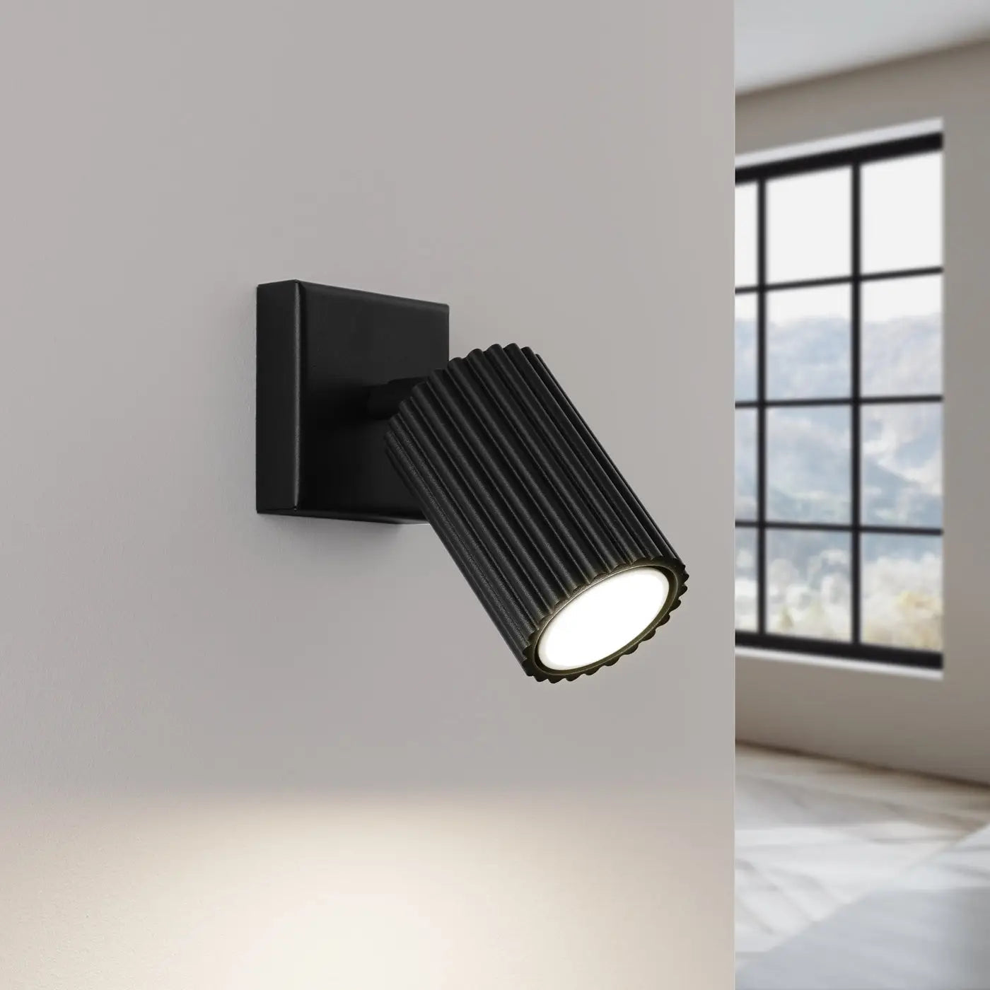 Applique murale LED noire cylindrique en aluminium GU10 — vue 1