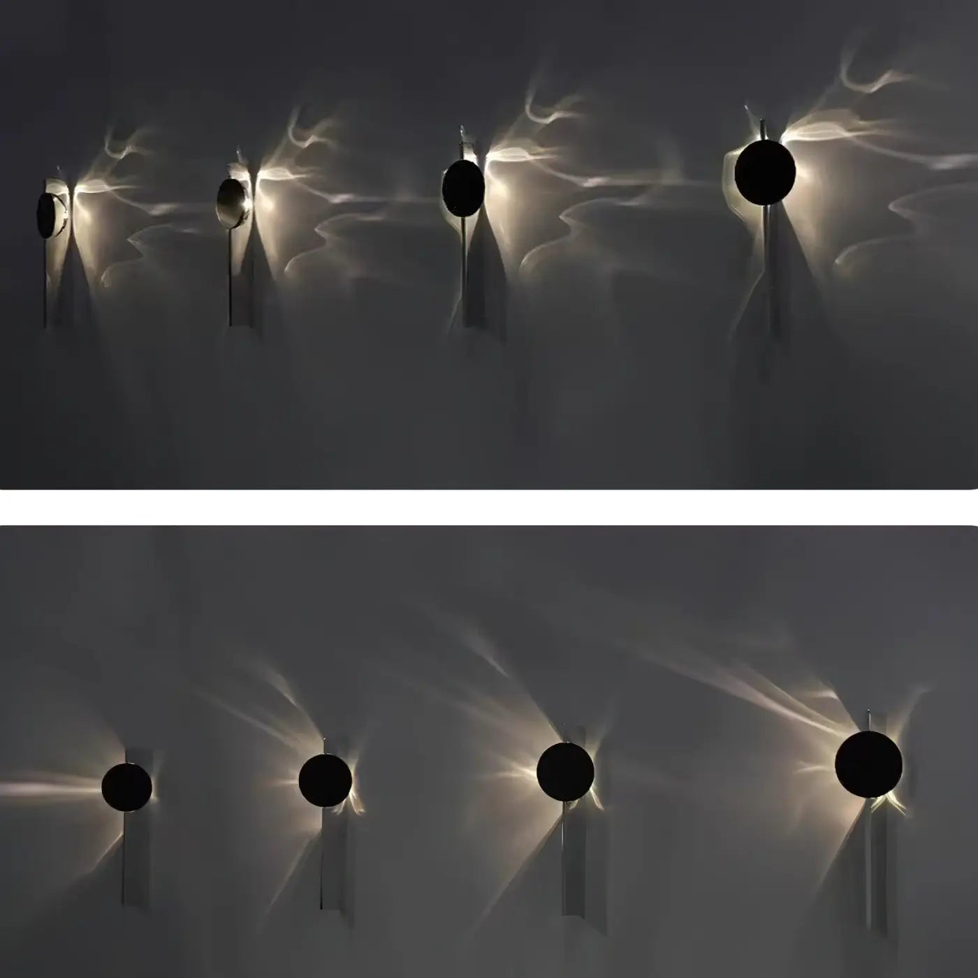 Applique murale LED noire design aurore boréale — vue 5