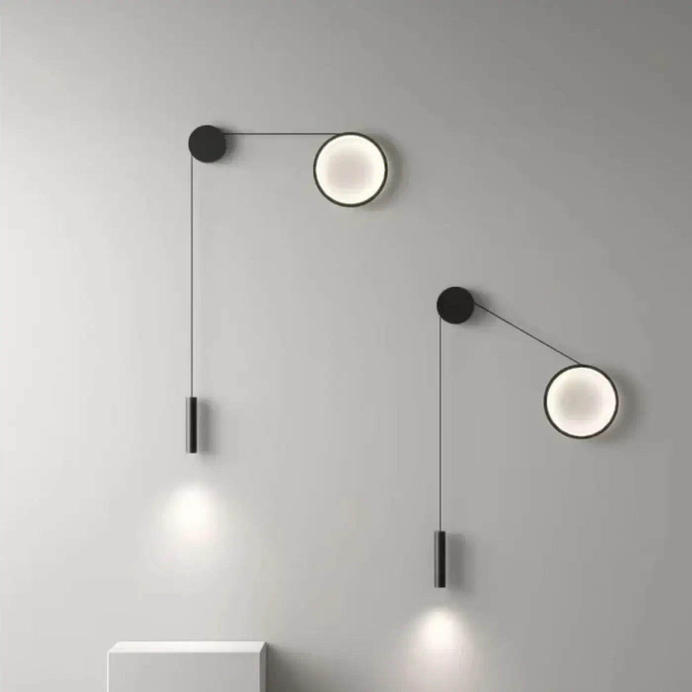 Applique murale LED noire en aluminium style Art Déco — vue 1
