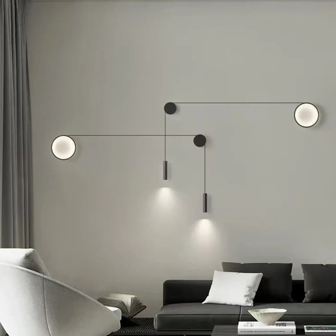 Applique murale LED noire en aluminium style Art Déco — vue 3