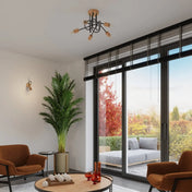 Applique murale LED noire en bois et métal blanc chaud — vue 11