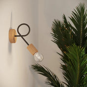 Applique murale LED noire en bois et métal blanc chaud — vue 12