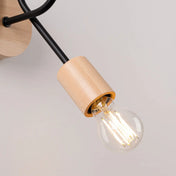 Applique murale LED noire en bois et métal blanc chaud — vue 4