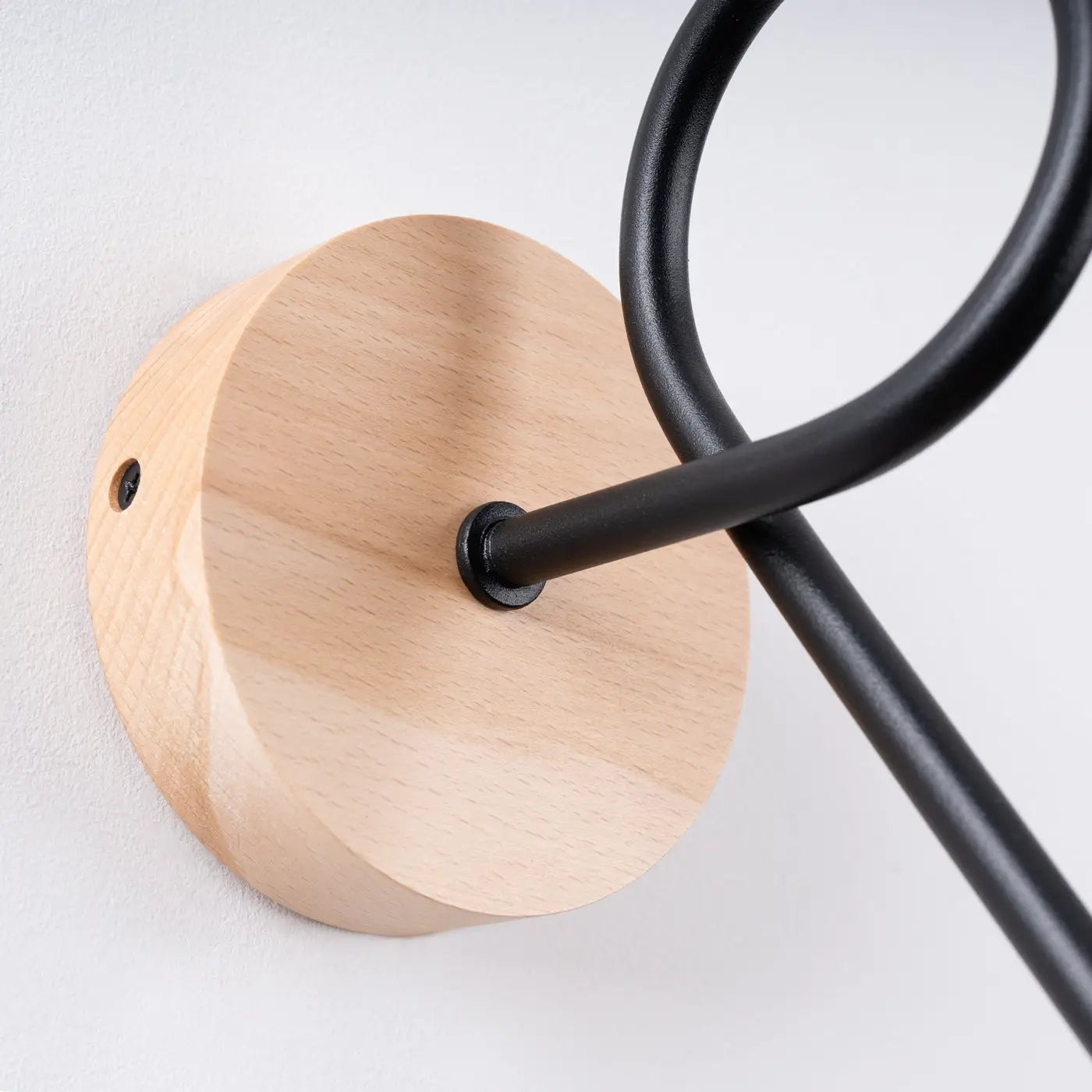 Applique murale LED noire en bois et métal blanc chaud — vue 8