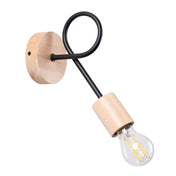 Applique murale LED noire en bois et métal blanc chaud — vue 9
