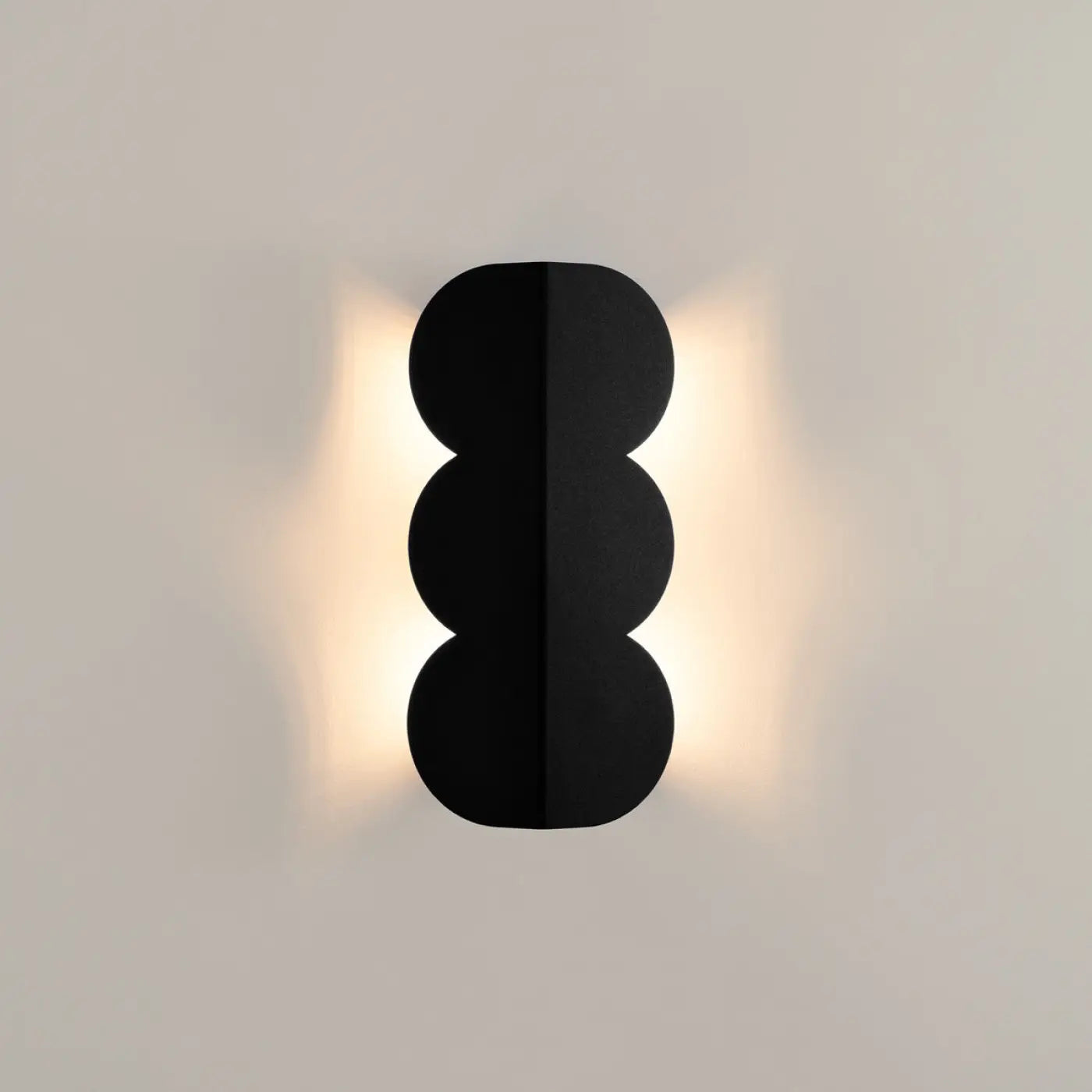 Applique murale LED noire en résine biscuit 2 lumières — vue 1