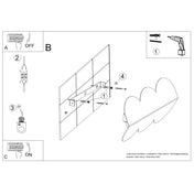 Applique murale LED noire en résine biscuit 2 lumières — vue 10