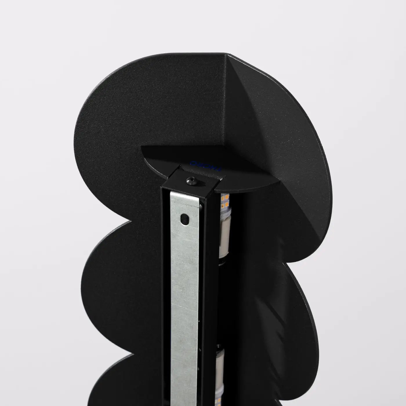 Applique murale LED noire en résine biscuit 2 lumières — vue 3