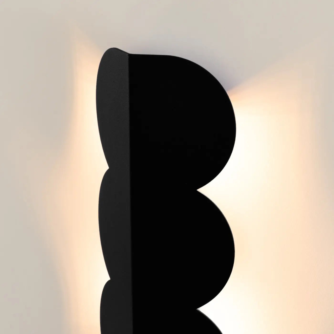 Applique murale LED noire en résine biscuit 2 lumières — vue 5