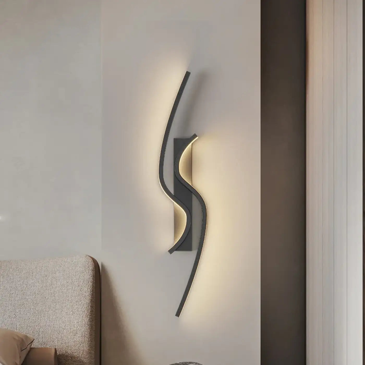 Applique murale LED noire et blanche à double éclairage — vue 1