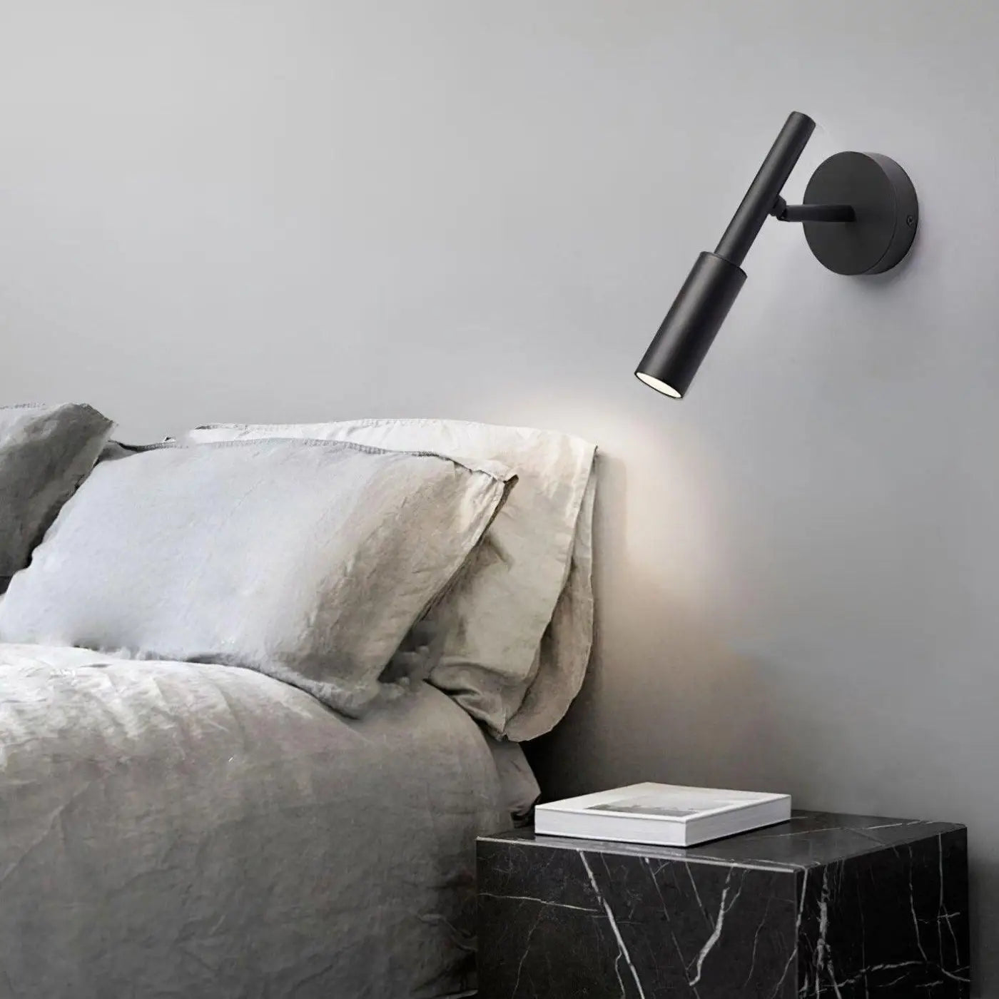 Applique murale LED noire et blanche en aluminium design — vue 2