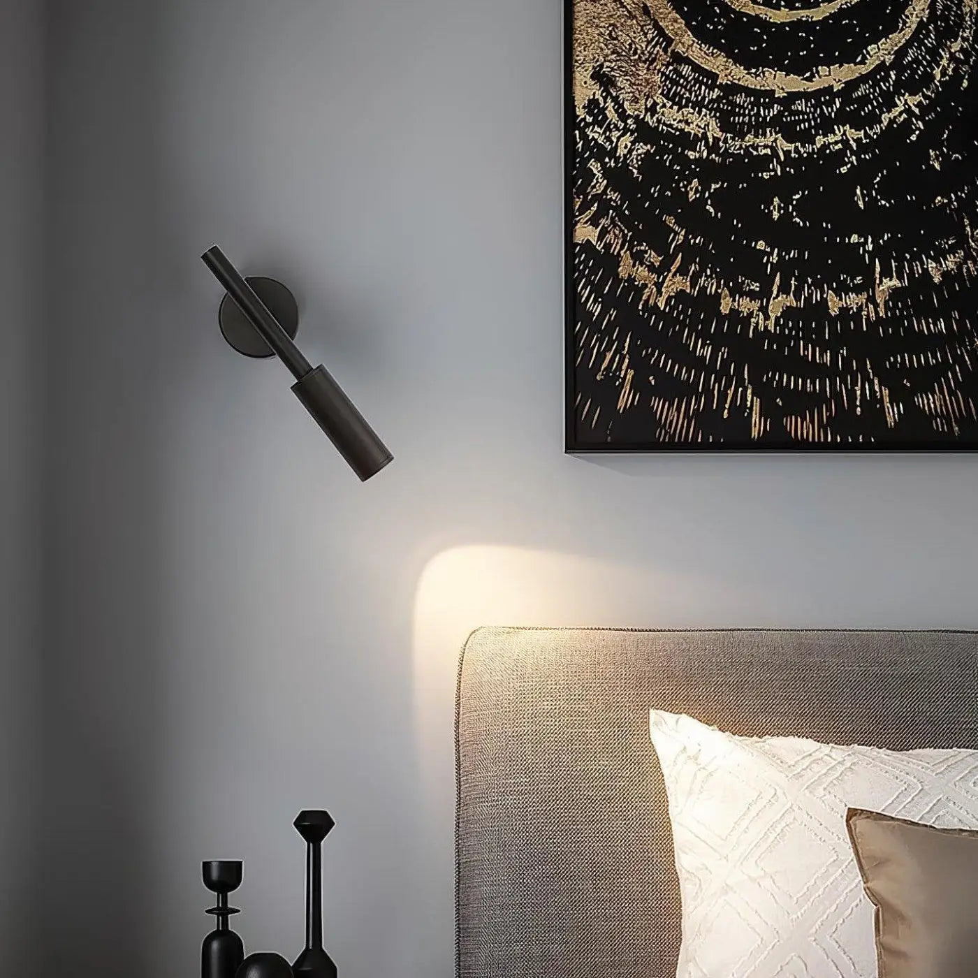 Applique murale LED noire et blanche en aluminium design — vue 7