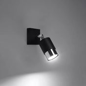 Applique murale LED noire et chrome spot orientable — vue 1