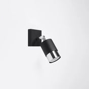 Applique murale LED noire et chrome spot orientable — vue 2