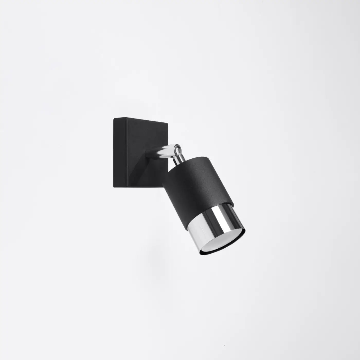 Applique murale LED noire et chrome spot orientable — vue 2