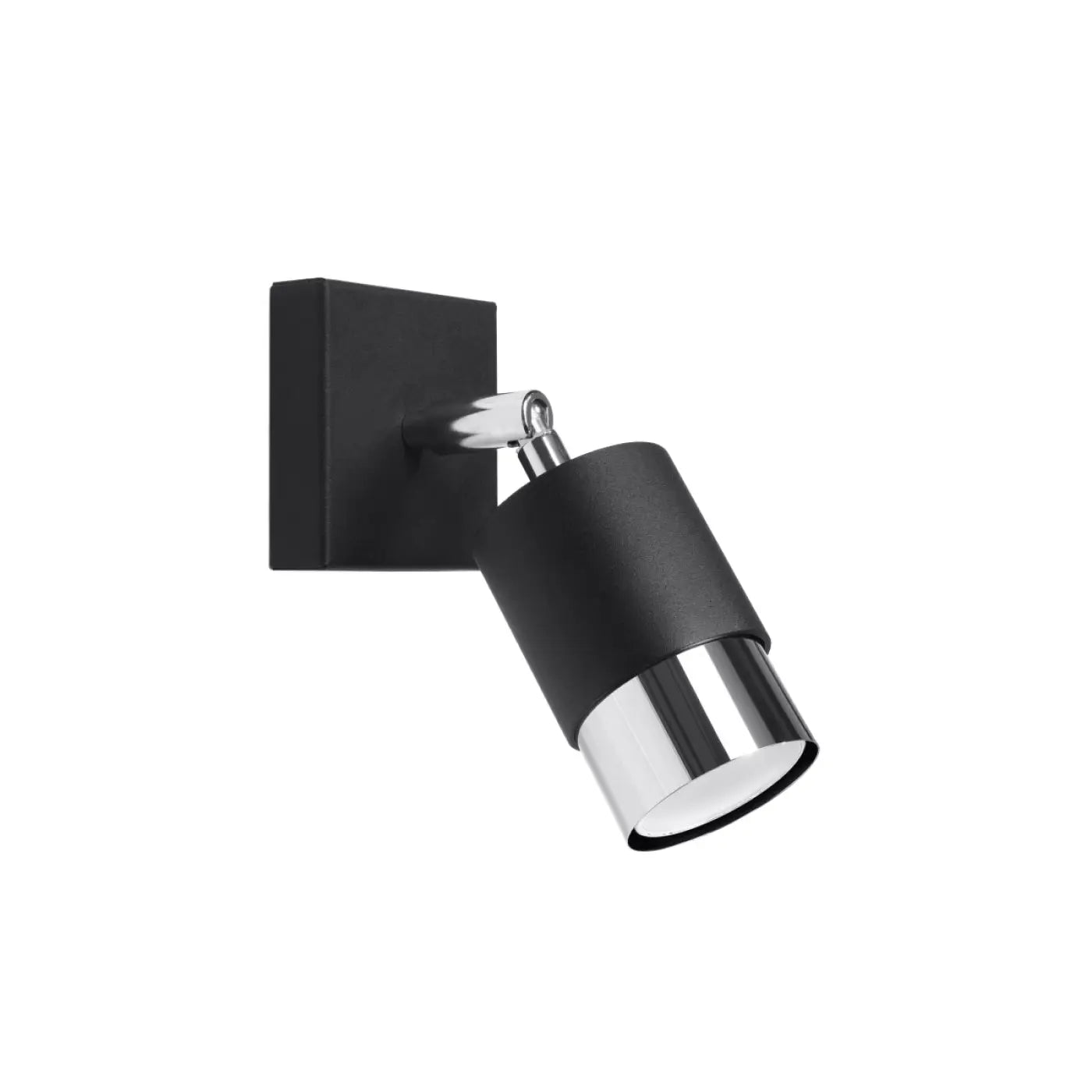 Applique murale LED noire et chrome spot orientable — vue 3