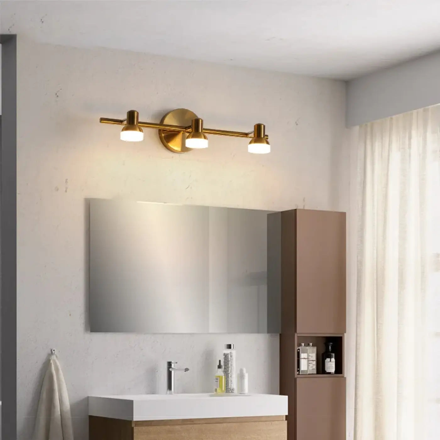 Applique murale LED noire et dorée 3 lumières en acrylique — vue 4