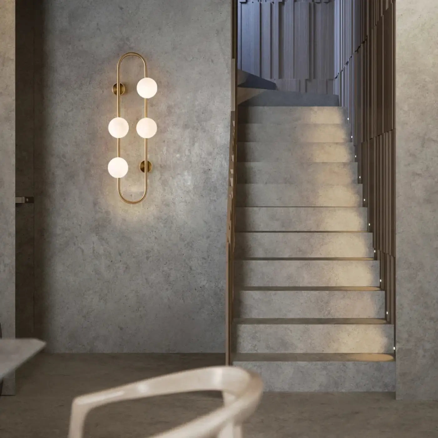 Applique murale LED noire et dorée à quatre globes — vue 2