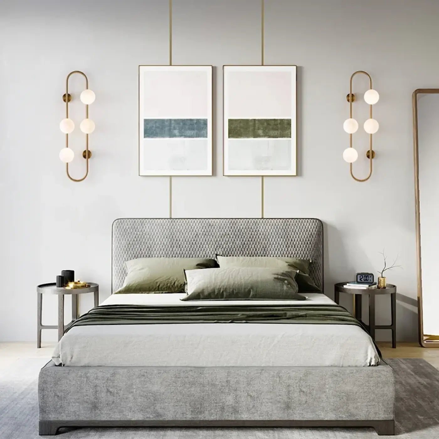 Applique murale LED noire et dorée à quatre globes — vue 3