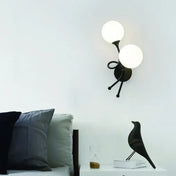 Applique murale LED noire et dorée art déco à deux feux — vue 2