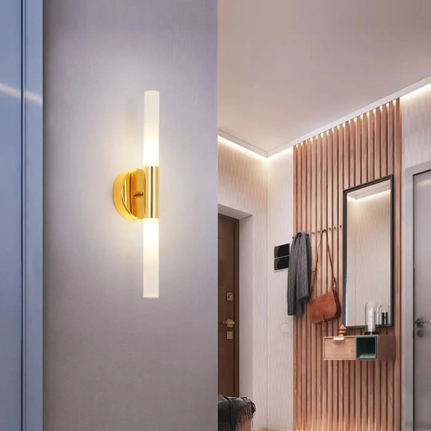 Applique murale LED noire et dorée Art Déco IP44 — vue 4