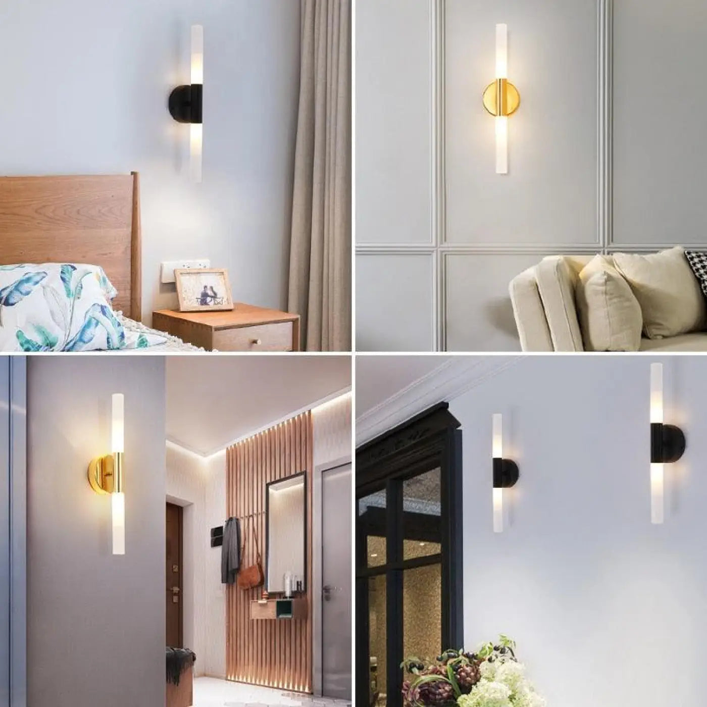 Applique murale LED noire et dorée Art Déco IP44 — vue 5
